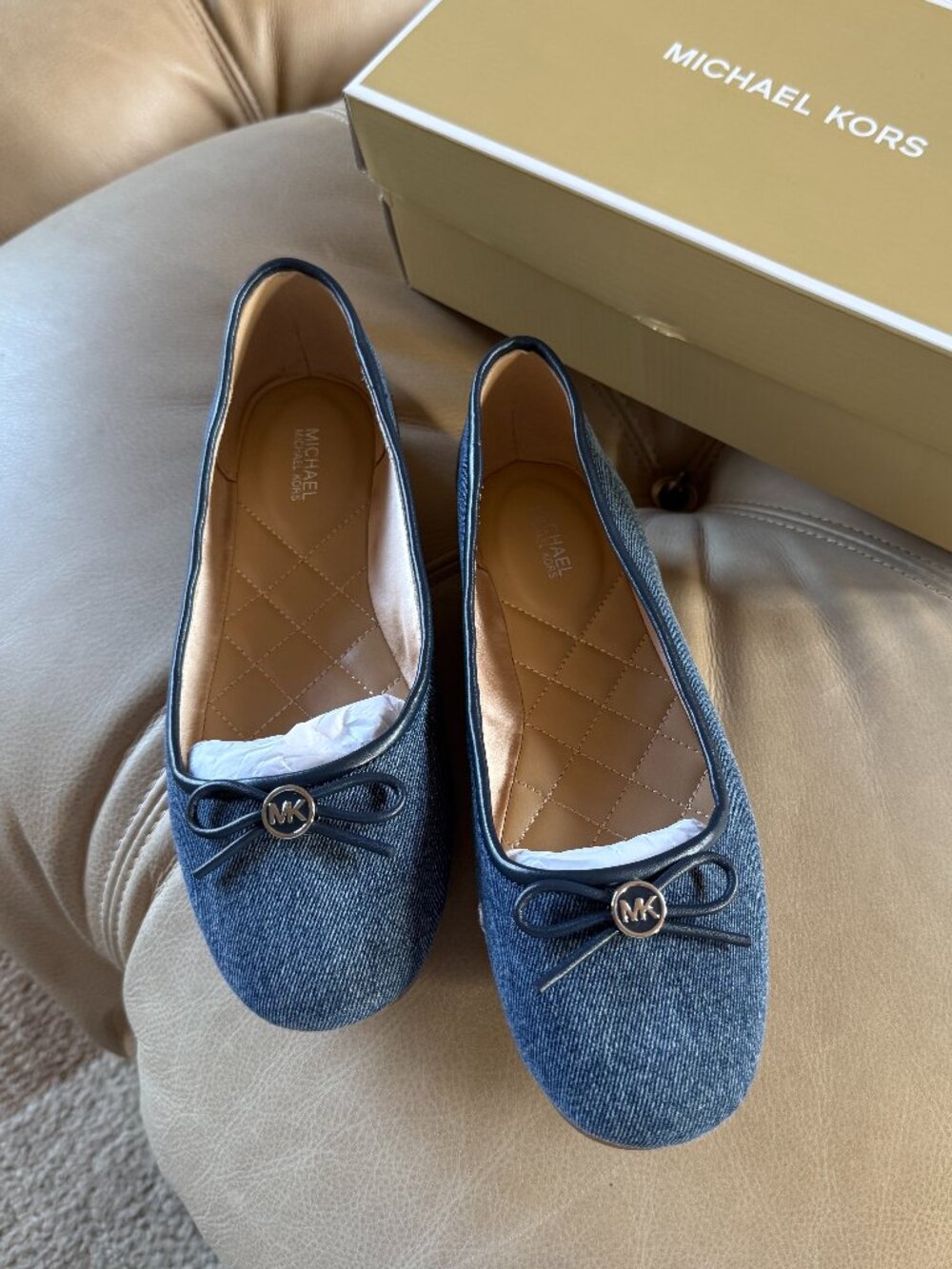 Michael Kors Savannah Denim Ballet Flats